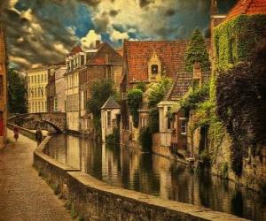 yapboz Bruges, Belçika Tarihi şehir merkezi